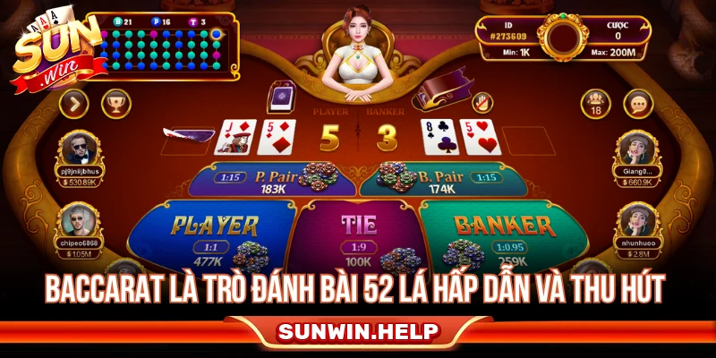 Baccarat là trò chơi bài dựa trên điểm Banker Player và Tie
