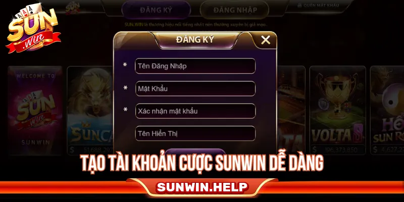 Hướng dẫn đăng ký tài khoản Sunwin theo từng bước